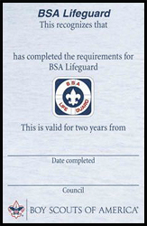 BSA Lifeguard Achievement Card